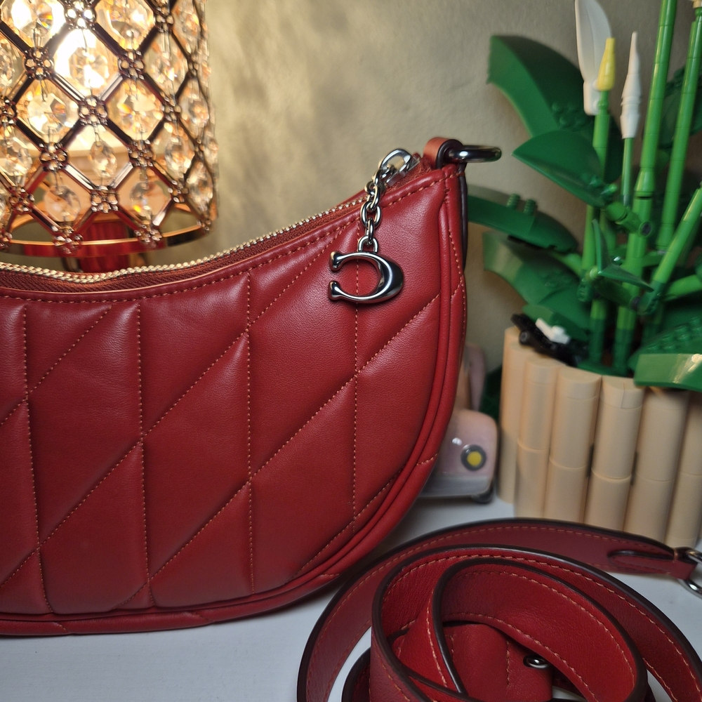 Coach Mira Red Quilted Leather Shoulder Bag NEW - Picture 3 of 16
